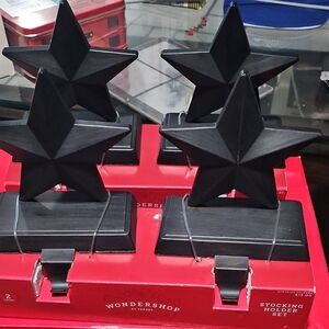 Wondershop Black Star Stocking Holder Set